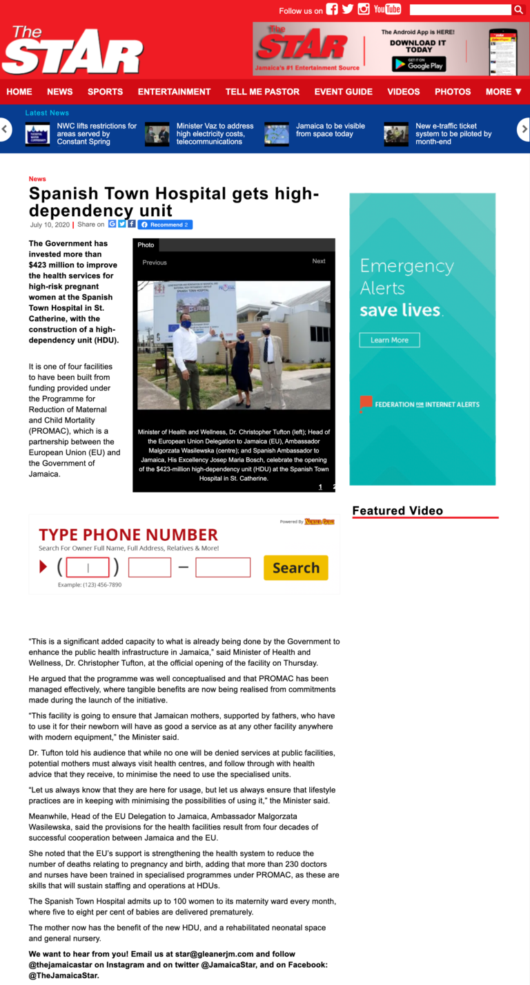 Spanish Town Hospital gets highdependency unit July 10,2020